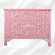 Bone Inlay Floral Chest Of 4 Drawer Pink 1