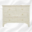 Bone Inlay Floral Chest Of 4 Drawer White 1