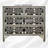 Black Floral Embossed Bone Chest Of 4 Drawers 1