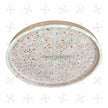 Large Round MOP Inlaid Tray Floral Light Pink 2