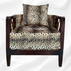 Leopard Design Velvet Fabric Lounge Chair 3