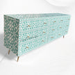 Resin Inlay Moroccan 9 Drawer Chest Green TOTALLY VEGAN 2