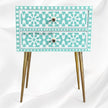 Resin Inlay Moroccan 2 Drawer Bedside Green TOTALLY VEGAN 5