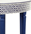 Blue Embossed Bone Inlay Curved Console 4