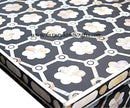 Flower Design Chest Of Four Drawer Mother Of Pearl Inlay Black 4