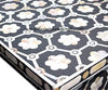 Flower Design Chest Of Four Drawer Mother Of Pearl Inlay Black 4