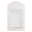 Mother Of Pearl Inlay Floral Crested Mirror White  1