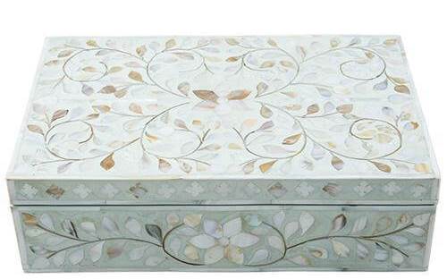 Mother Of Pearl Inlay Floral Box Sage 1
