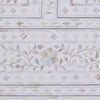 Mother Of Pearl Inlay Floral Chest Of Four Drawer White 3