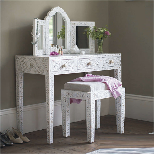 Mother of Pearl Inlay Vanity Combo White 1