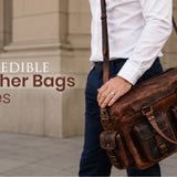 7 timeless leather bag styles featuring a classic brown leather travel bag