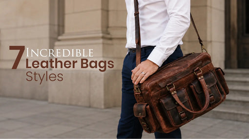 7 timeless leather bag styles featuring a classic brown leather travel bag