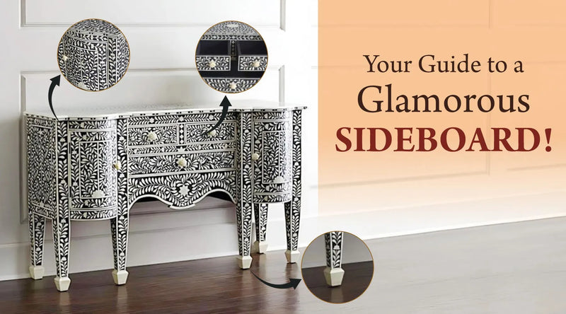 All in One Sideboard Made From Premium Bone Inlay