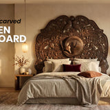  handcarved wooden headboard 