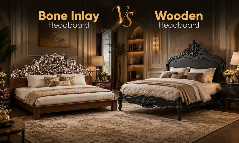 Bone Inlay Headboard Vs Wooden Headboard