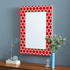 Honeycomb Bone Inlay Mirror Red