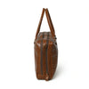 Crocodile Embossed Leather Breifcase - Brown