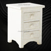 Bone Inlay Floral 3 Drawers Bedside White 1