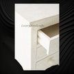 Bone Inlay Floral 3 Drawers Bedside White 3