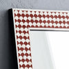 Bone Inlay Wall Mirror Red