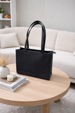 Luxury Leather Tote Bag Black