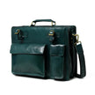 Kai Full Grain Leather Briefcase - Dark Green