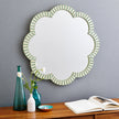 Green Bone Inlay Flower Mirror