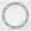 Green Floral Embossed Bone Inlay Round Mirror