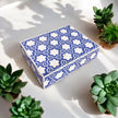 Flower Bone Inlay Box Blue