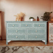 Bone Inlay Fishscale Chest Of 7 Drawers Green