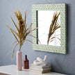 Square Bone Inlay Wall Mirror Green