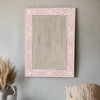 Pink Bone Inlay Floral Rectangle Mirror