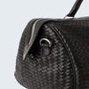 Abra Woven Leather Duffel Bag Black