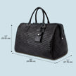 Abra Woven Leather Duffel Bag Black