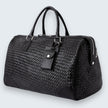 Abra Woven Leather Duffel Bag Black
