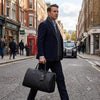 Abra Woven Leather Duffel Bag Black