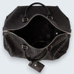 Abra Woven Leather Duffel Bag Black