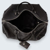 Abra Woven Leather Duffel Bag Black
