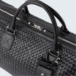Abra Woven Leather Duffel Bag Black