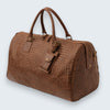 Abra Woven Leather Duffel Bag Brown