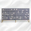 Ada Bone Inlay Chest of 6 Drawers Indigo Blue 1