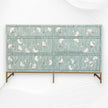 Ada Bone Inlay Chest of 6 Drawers Indigo Light Green 6