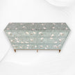 Ada Bone Inlay Chest of 6 Drawers Indigo Light Green 5