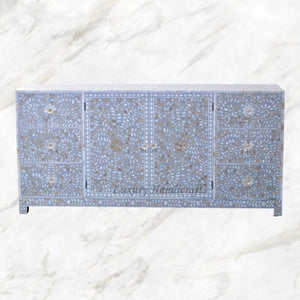 Alexa Mother of Pearl Inlay Media Cabinet Grey