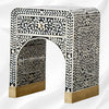 Alice Bone Inlay Bedside Table with Drawers – Black Nightstand