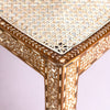 Clase-up View for the Alivia Teakwood Bone Inlay Cane Stool Natural 3