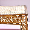 Top Class Alivia Teakwood Bone Inlay Cane Stool Natural 4