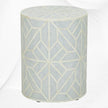 Front Look for the Amelia Bone Inlay Geometric Side Table Sky Blue 1