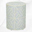 Amelia Bone Inlay Geometric Side Table Sky Blue 1