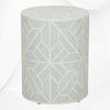 Amelia Bone Inlay Geometric Side Table Sky Blue 1